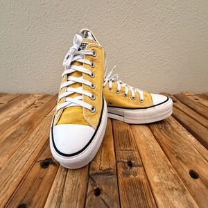 Converse Chuck Taylor All Star Lift Platform Yellow Canvas Sneakers Womens 8